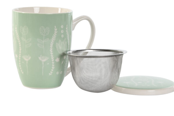 TAZA INFUSIONES PORCELANA FLORAL 380ML