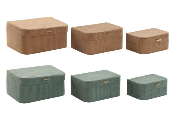 CAJA SET 3 POLIESTER 23X17X10 PANA BROWN