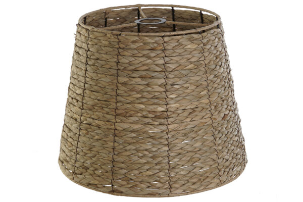 PANTALLA FIBRA METAL 37X37X29 NATURAL MARRON