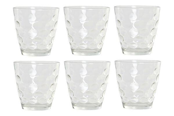 VASO SET 6 CRISTAL 400 ML. TRANSPARENTE ONDAS