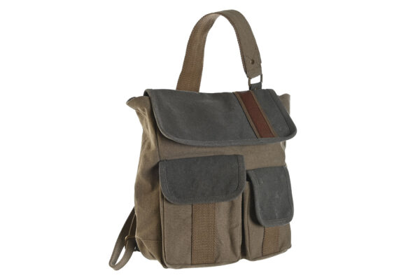 BOLSO BANDOLERA CANVAS CUERO BEIGE