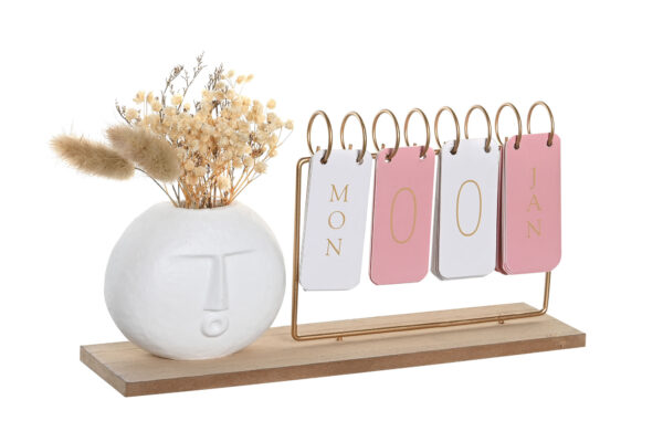 CALENDARIO MADERA METAL CARA MULTICOLOR