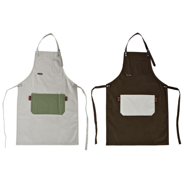 DELANTAL ALGODON Y CUERO LIENZO INDUSTRIAL