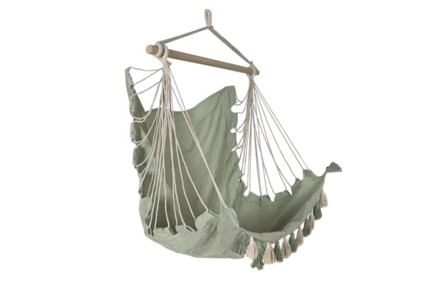 SILLA COLGANTE ALGODON Y MADERA