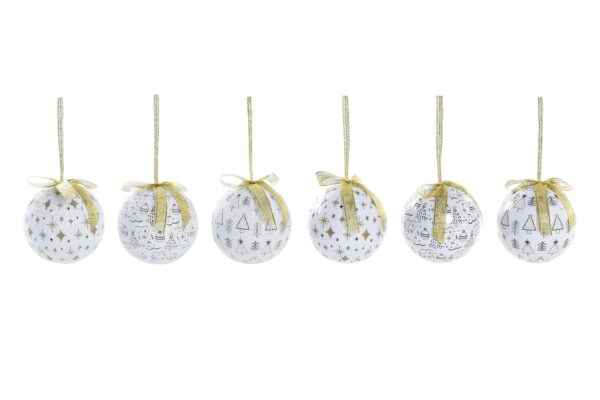 BOLA DECORACION NAVIDAD BLANCO Y ORO