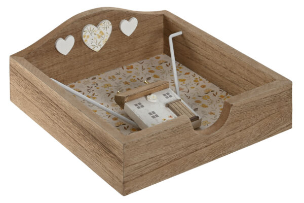 SERVILLETERO MADERA FLORES HOME